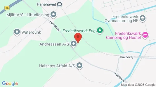 Lagerlokaler til salg i Frederiksværk - kort over placeringen