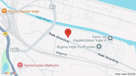 Lagerlokaler til salg i Vejle Centrum - kort over placeringen