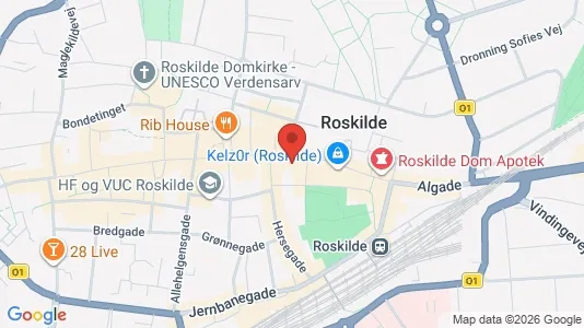 Kontorlokaler til leje i Roskilde - kort over placeringen