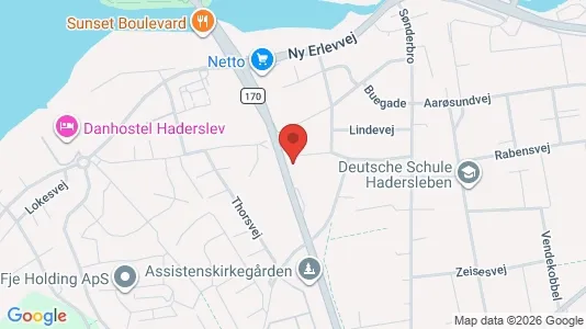 Boligudlejningsejendomme til salg i Haderslev - kort over placeringen