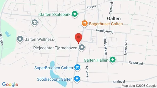 Boligudlejningsejendomme til salg i Galten - kort over placeringen