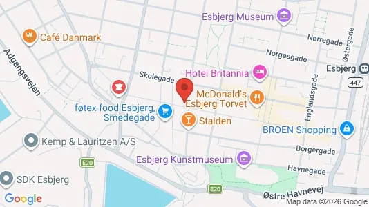 Boligudlejningsejendomme til salg i Esbjerg Centrum - kort over placeringen