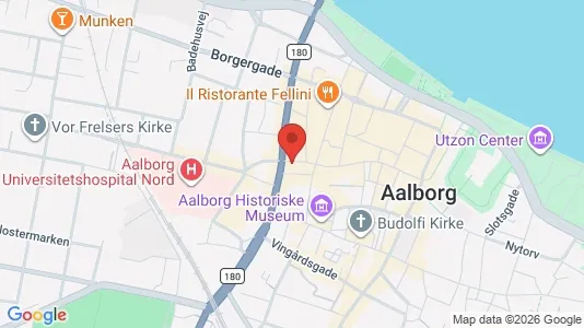 Erhvervslejemål til leje i Aalborg Centrum - kort over placeringen