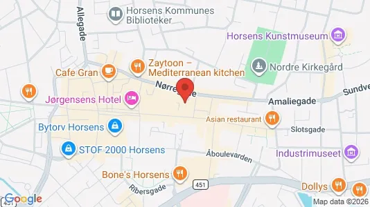 Kontorlokaler til leje i Horsens - kort over placeringen