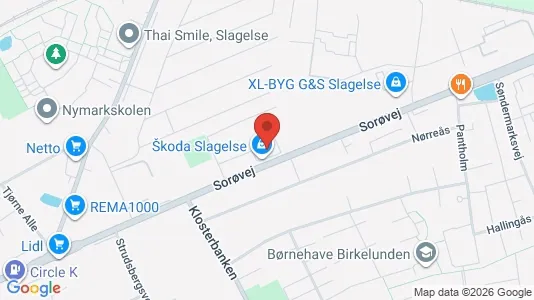 Erhvervslejemål til leje i Slagelse - kort over placeringen