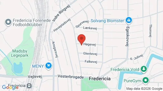 Erhvervslejemål til leje i Fredericia - kort over placeringen