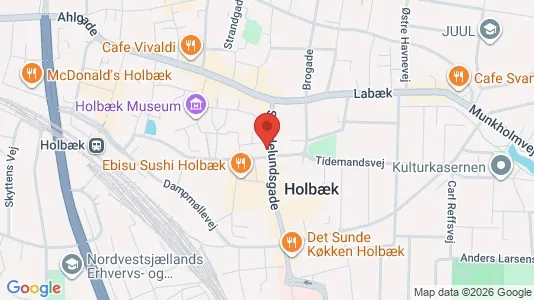 Kontorhoteller til leje i Holbæk - kort over placeringen