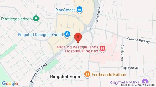 Kontorhoteller til leje i Ringsted - kort over placeringen