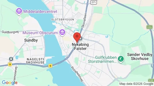 Hoteller til salg i Nykøbing Falster - kort over placeringen