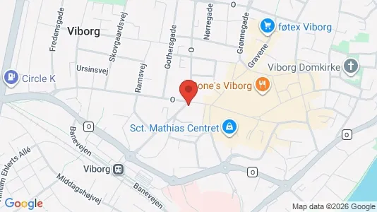 Kliniklokaler til leje i Viborg - kort over placeringen