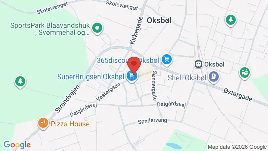 Boligudlejningsejendomme til salg i Oksbøl - kort over placeringen