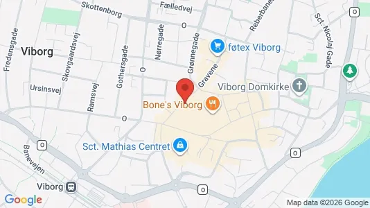 Erhvervslejemål til leje i Viborg - kort over placeringen