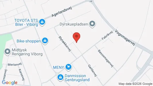 Erhvervslejemål til leje i Viborg - kort over placeringen