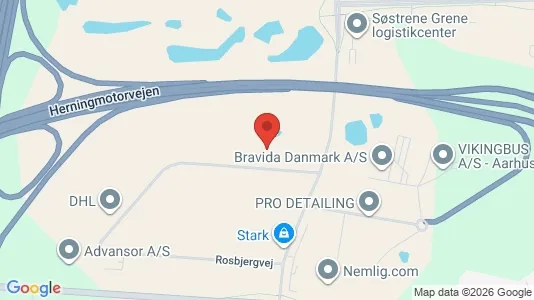 Lagerlokaler til leje i Brabrand - kort over placeringen