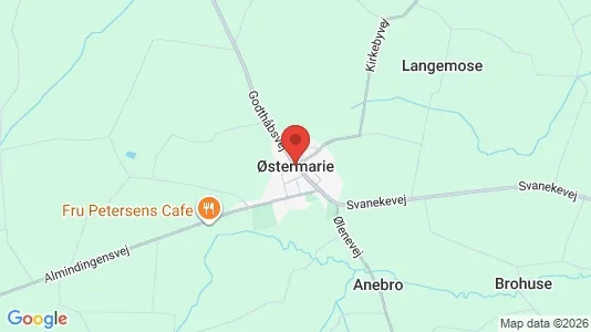 Erhvervsgrunde til leje i Østermarie - kort over placeringen