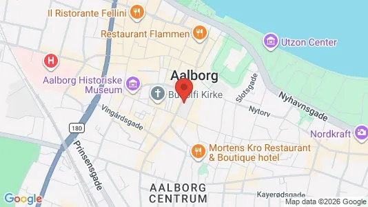 Erhvervslejemål til leje i Aalborg Centrum - kort over placeringen
