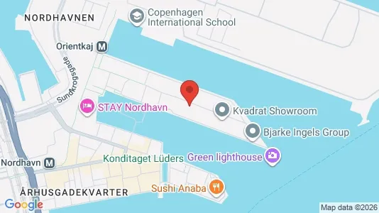 Kontorlokaler til leje i Nordhavn - kort over placeringen