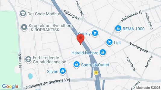 Kontorlokaler til leje i Svendborg - kort over placeringen