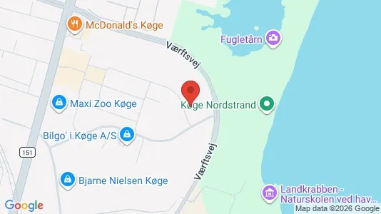 Erhvervsgrunde til leje i Køge - kort over placeringen