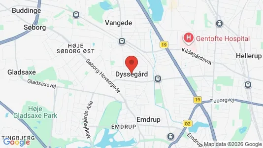Butikslokaler til leje i Dyssegård - kort over placeringen