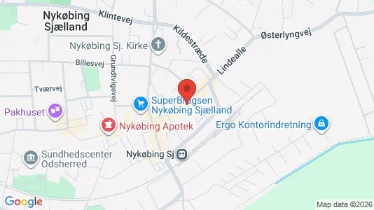 Boligudlejningsejendomme til salg i Nykøbing Sjælland - kort over placeringen