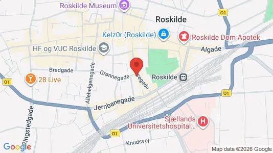 Erhvervslejemål til salg i Roskilde - kort over placeringen