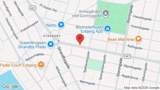Erhvervslejemål til salg i Esbjerg Centrum - kort over placeringen