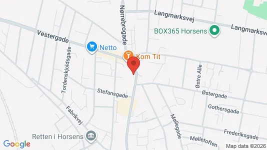 Boligudlejningsejendomme til salg i Horsens - kort over placeringen