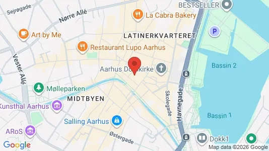 Kontorlokaler til leje i Århus C - kort over placeringen