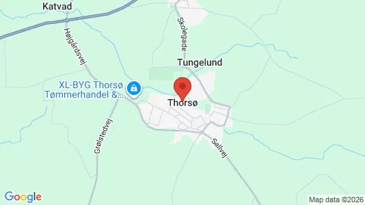 Lagerlokaler til salg i Thorsø - kort over placeringen