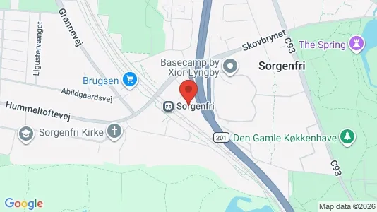 Kontorhoteller til leje i Virum - kort over placeringen