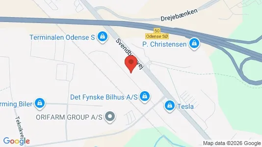Lagerlokaler til leje i Odense S - kort over placeringen