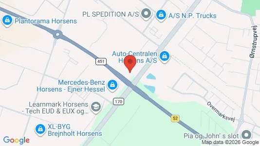 Kontorlokaler til leje i Horsens - kort over placeringen