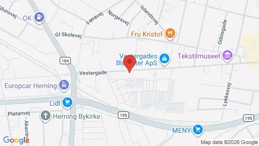 Boligudlejningsejendomme til salg i Herning - kort over placeringen