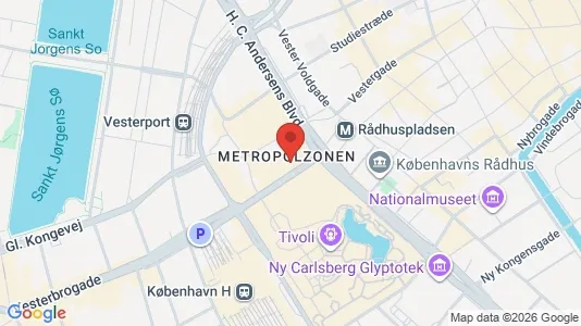 Kontorlokaler til leje i Vesterbro - kort over placeringen