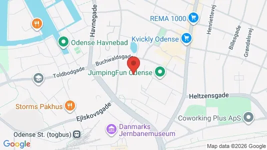 Kontorlokaler til leje i Odense C - kort over placeringen