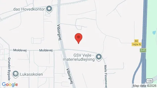 Kontorlokaler til salg i Vejle Centrum - kort over placeringen