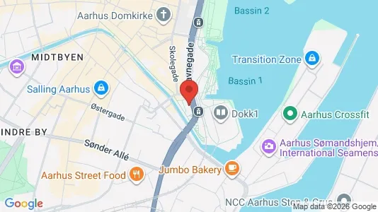 Kontorlokaler til leje i Århus C - kort over placeringen
