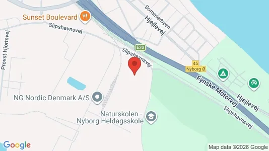 Kontorlokaler til leje i Nyborg - kort over placeringen