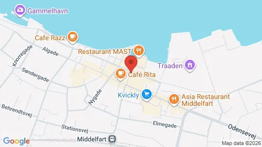 Kontorlokaler til leje i Middelfart - kort over placeringen