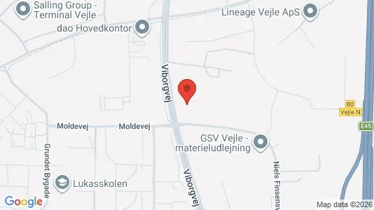 Kontorlokaler til leje i Vejle Centrum - kort over placeringen