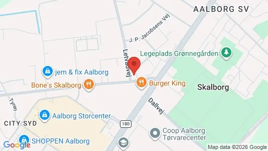 Kontorlokaler til leje i Aalborg SV - kort over placeringen
