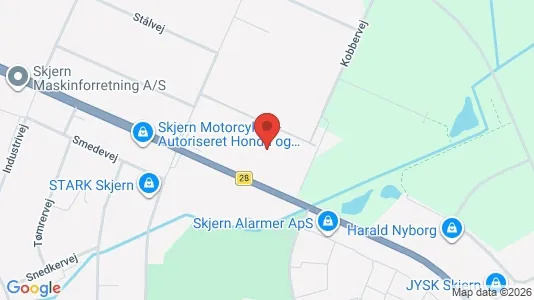 Lagerlokaler til salg i Skjern - kort over placeringen