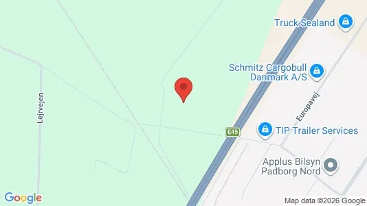 Erhvervsgrunde til salg i Padborg - kort over placeringen