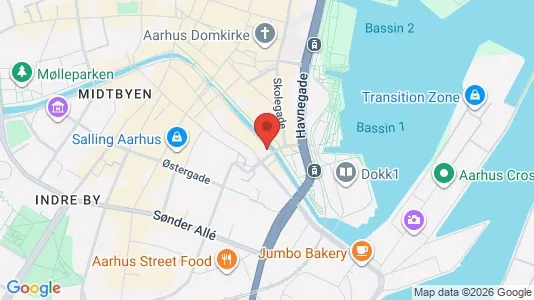 Kontorlokaler til leje i Århus C - kort over placeringen