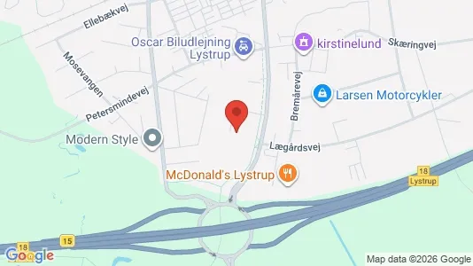 Kontorlokaler til leje i Lystrup - kort over placeringen