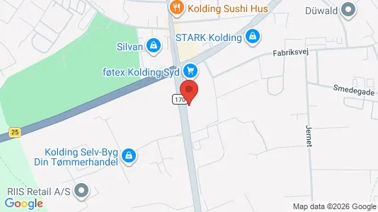 Kontorlokaler til leje i Kolding - kort over placeringen
