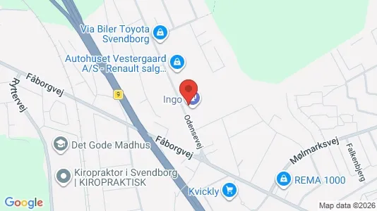Erhvervsgrunde til salg i Svendborg - kort over placeringen