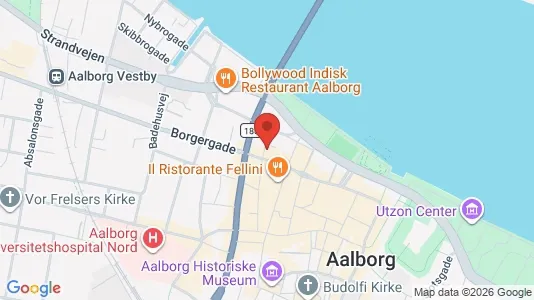 Kontorlokaler til leje i Aalborg Centrum - kort over placeringen