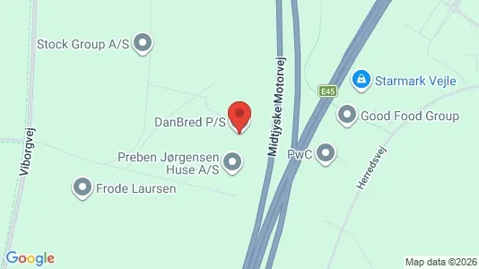 Lagerlokaler til leje i Vejle Centrum - kort over placeringen